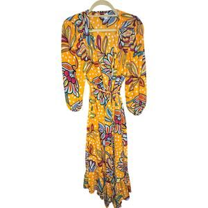 Tabitha Brown Target Collection Orange Floral Duster Dress Coverup Size L